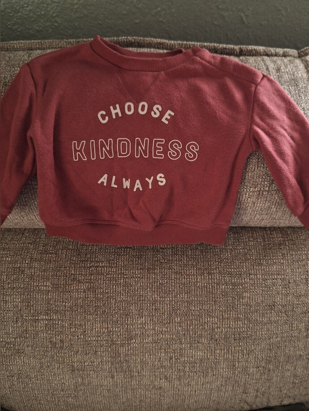 Kids Crewneck Sweatshirt "Choose Kindness Always" - Burgundy